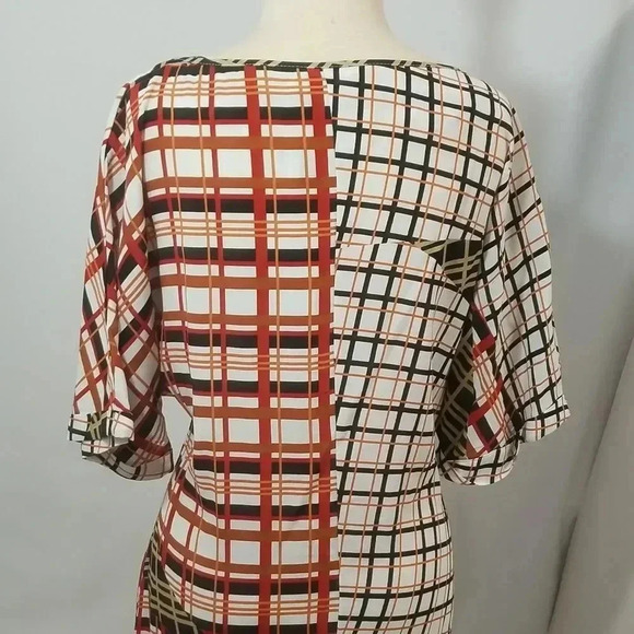 {Diana Gallesi} Italian Designer "Spicy Summer" Mixed Print Plaid Belted - Picture 5 of 14